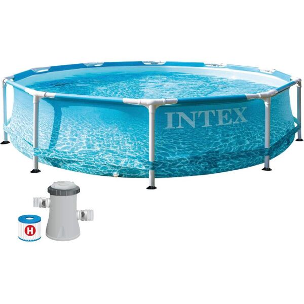 intex 28208 piscina fuori terra con telaio portante piscina esterna da giardino rotonda 305x70cm con pompa filtro - 28208 frame