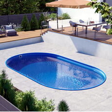 Piscine Italia Piscina Interrata Ovale In Acciaio Newskyblue 700 H. 150 Cm