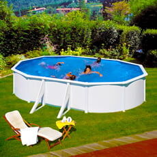 Piscine Italia Piscina Fuori Terra Gre In Acciaio Ovale 610x375x1,20 Fidji Kit610eco