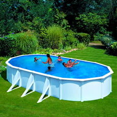 Piscine Italia Piscina Fuori Terra Gre In Acciaio Ovale 730x375x1,20 Fidji Kit730eco