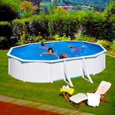 Piscine Italia Piscina Fuori Terra Gre In Acciaio Ovale 500x300x1,20 Fidji Kit500eco