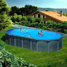 Piscine Italia Piscina Fuori Terra Gre Acciaio Ovale 610x375x1,32 Capri Kitprov6188gf