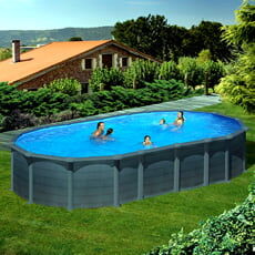 Piscine Italia Piscina Fuori Terra Greacciaio Ovale 730x375x1,32 Capri Kitprov7388gf