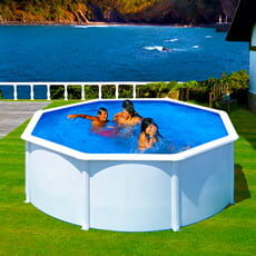 Piscine Italia Piscina Fuori Terra Gre In Acciaio Rotonda 350x1,20 Fidji Kit350eco