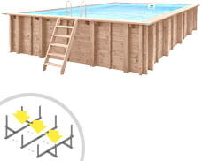 Piscine Italia Piscina In Legno Rettangolare Autoportante Riva Carre 8x5 Liner Sabbia