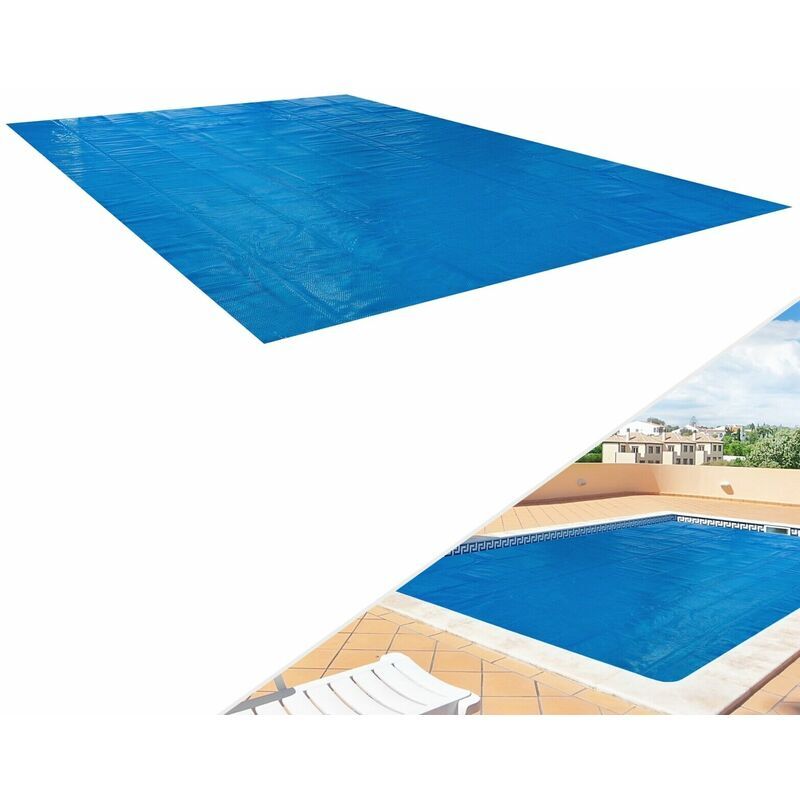 Arebos Telo solare copertura termica per piscina rettangolo 8x5m 400my