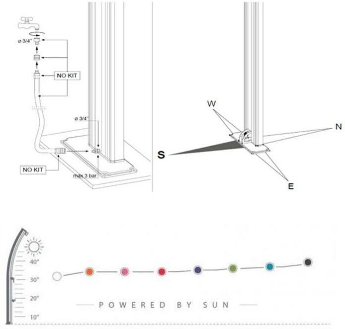 ARKEMA Doccia solare Jolly Arkema Viola cm 15x16,5x226 CV-A500/4005 - Arkema