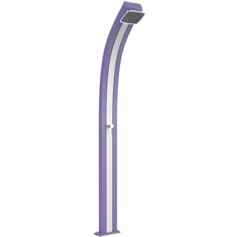 ARKEMA DESIGN - PRODOTTO MADE IN ITALY Doccia calda Spring Viola con Banda Inox cm 26x12x224 CV-A100/4005-I