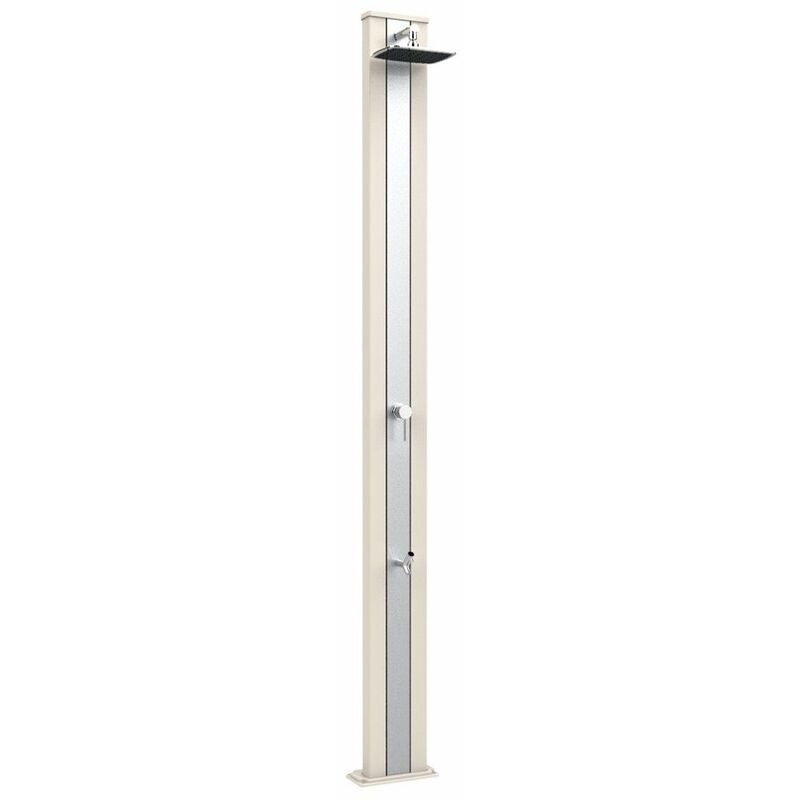 ARKEMA DESIGN - PRODOTTO MADE IN ITALY Doccia Spring S Sabbia Inox e Lavapiedi cm 26x12x228 CV-A220/9001-I