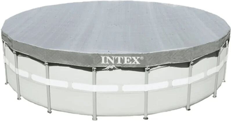 Intex Copertura per Piscina Deluxe Circolare 488 cm 28040 - Grigio