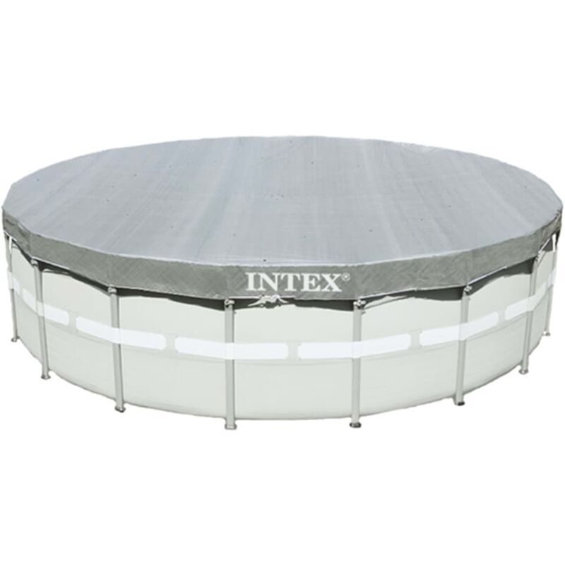 INTEX Copertura per Piscina Deluxe Circolare 549 cm 28041 - Grigio - Intex