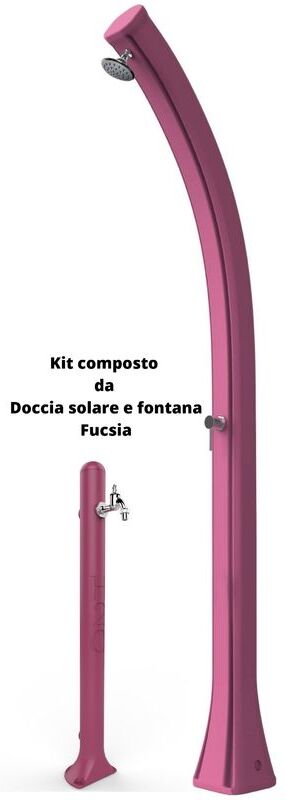 ARKEMA DESIGN - PRODOTTO MADE IN ITALY Kit doccia solare e fontanella Fucsia cm 19x17x215 DOCCIAEFONTANA