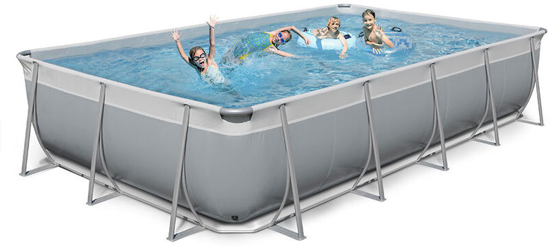 NEW PLAST Piscina fuori terra rettangolare 520x265 H125 New Plast completa grigio