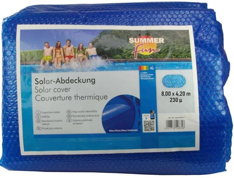 SUMMER FUN Copertura Solare per Piscina Ovale 800x420 cm in PE Blu - Blu - Summer