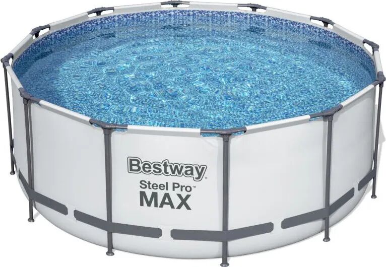 Bestway Piscina Fuori Terra con Telaio Portante Piscina Esterna da Giardino in PVC triplice strato Rotonda Ø 366x122h cm con Pompa Filtro da 2.006 Lt/h - 56420 Steel Pro Max