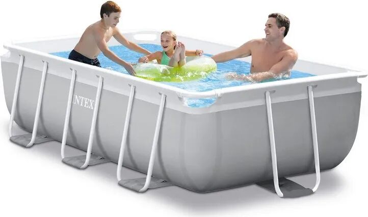 Intex Piscina Fuori Terra con Telaio Portante Piscina Esterna da Giardino in PVC triplice strato Rettangolare 300x175x80h cm con Pompa Filtro da 2.006 Lt/h - 26784 Frame Prisma