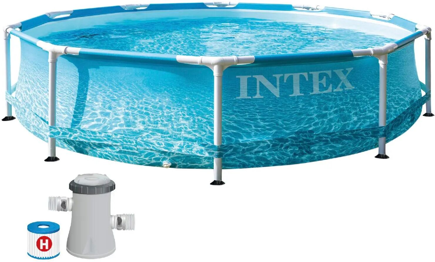 Intex Piscina Fuori Terra con Telaio Portante Piscina Esterna da Giardino Rotonda 305x70cm con Pompa Filtro - 28208 Frame