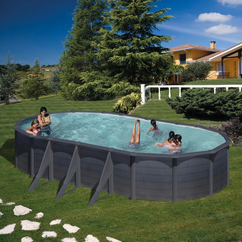 GRE Piscina fuori terra rigida KIT730GF L 5.75 m x 7.3 m H 1.2 m