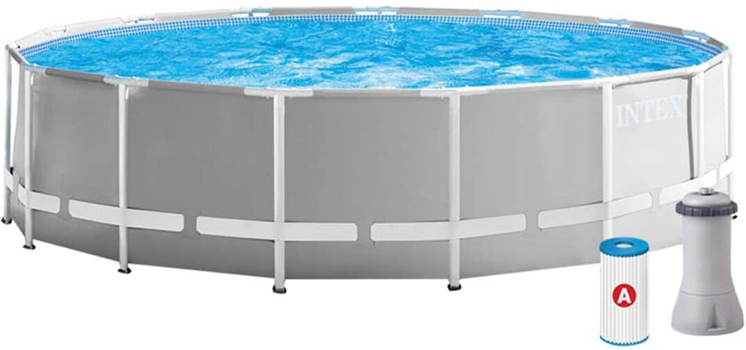 Piscina Intex Fuori Terra Rotonda Prism Frame Dim.457x122cm Lt.16805, Pompa Filt