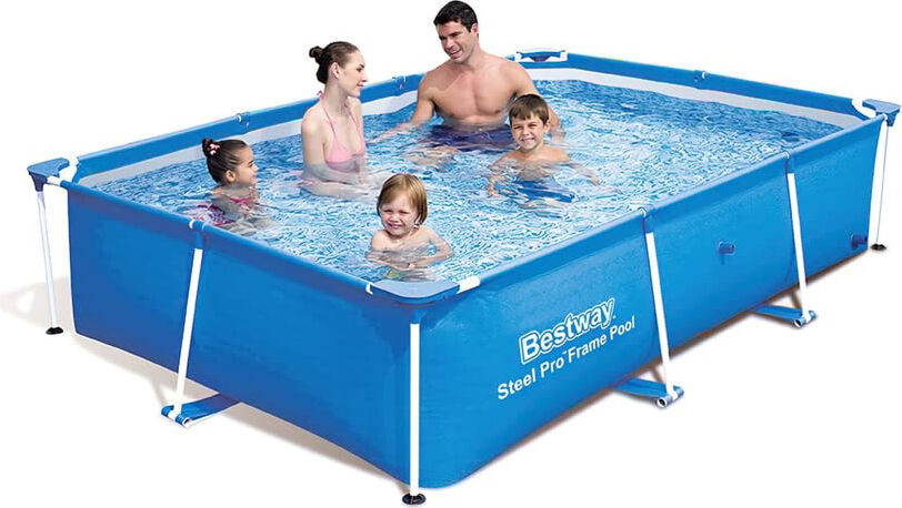 bestway 56403 Piscina Fuori Terra Con Telaio Portante Piscina Esterna Da Giardino In Pvc Triplice Strato Rettangolare 259x170x61h Cm - 56403 Steel Pro