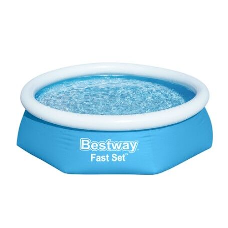 Bestway Fast Set 57450 piscina fuori terra Piscina con bordi/gonfiabile Piscina rotonda Blu, Bianco (57450)