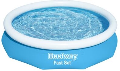 Bestway Fast Set 57456 piscina fuori terra Piscina con bordi/gonfiabile Piscina rotonda Blu, Bianco (57456)