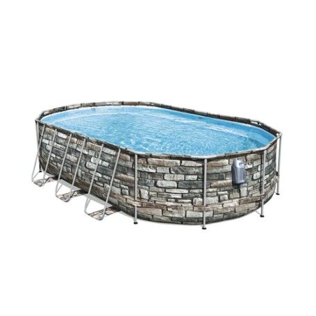Bestway Power Steel 56719 piscina fuori terra Piscina con bordi Piscina ovale 20241 L Multicolore (56719)