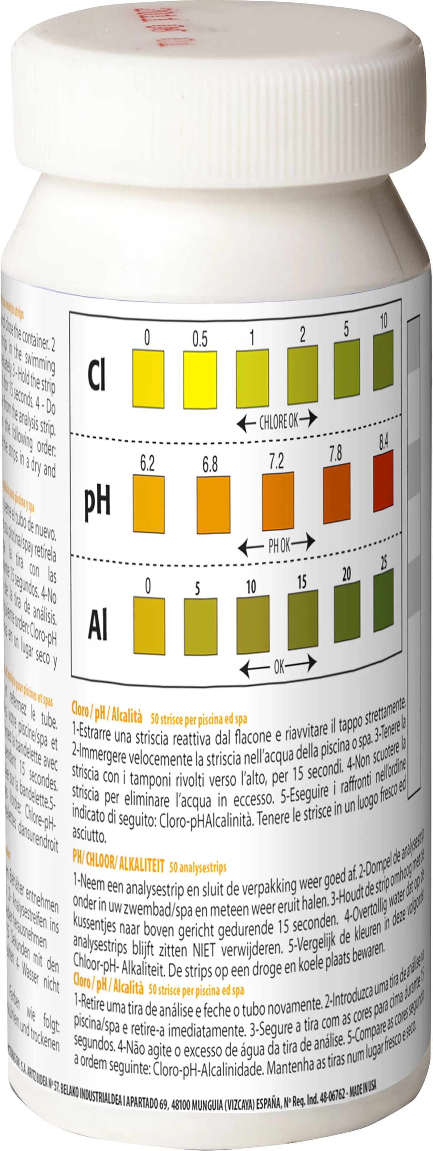 Gre' 50 CARTINE TORNASOLE  PER ANALISI CLORO + PH + ALCALINITA'