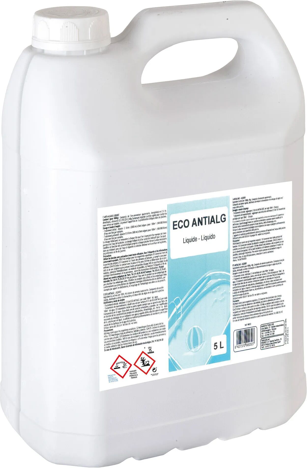 Gre' TRATTAMENTO ANTIALGHE ECO LIQUIDO 5 l PER PISCINE