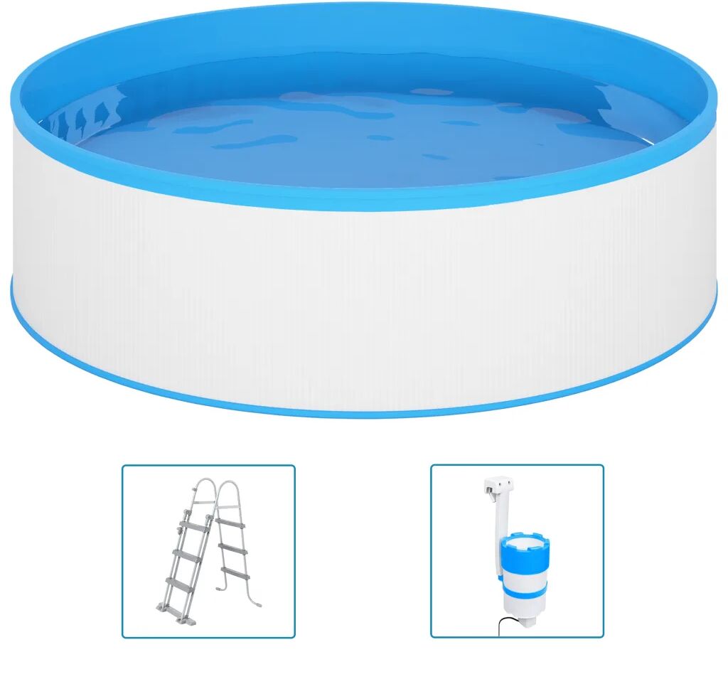 vidaXL Splasher pool met ladder en pomp 350x90 cm wit