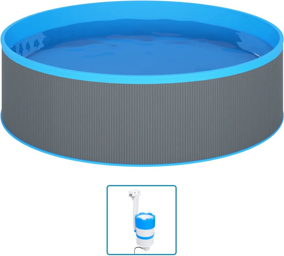 vidaXL Splasher pool met hangende skimmer en pomp 350x90 cm grijs