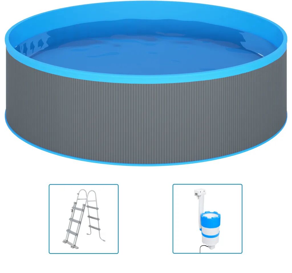 vidaXL Splasher pool met ladder en pomp 350x90 cm grijs