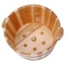 LYBH 21 cm massief cederhouten voetenbassin kuip, met massageapparaat en deksel massief hout handgemaakt, houten voetbassin set, voor voetbad, massage, spa, sauna, weken (kleur: 2, maat: hoogte 21 cm)