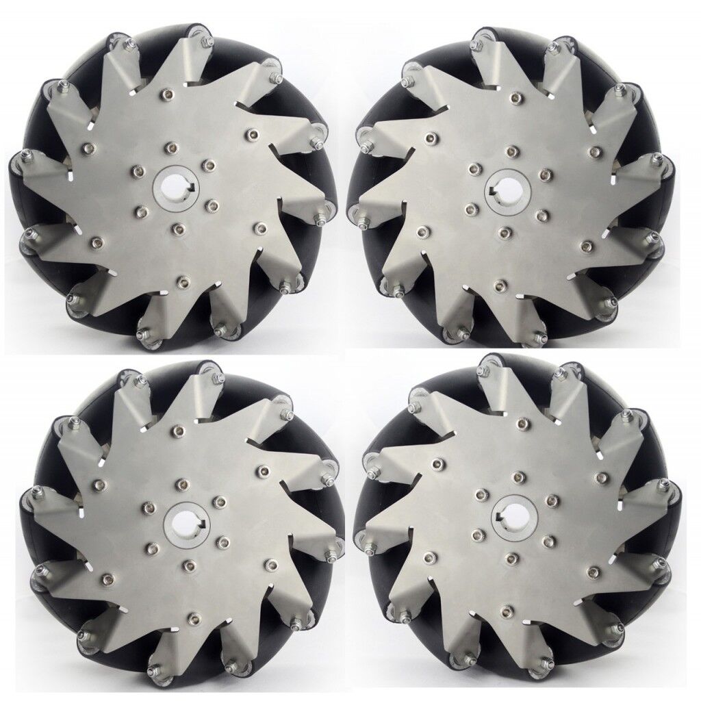 Nexus Robot A set of 203mm Stainless Steel Mecanum Wheels with rubber rollers (4 pieces) - 14151