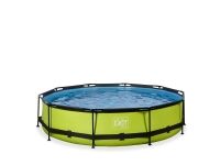 EXIT Lime svømmebasseng (Ø360x76cm) med overbygg og filterpumpe - Grønn