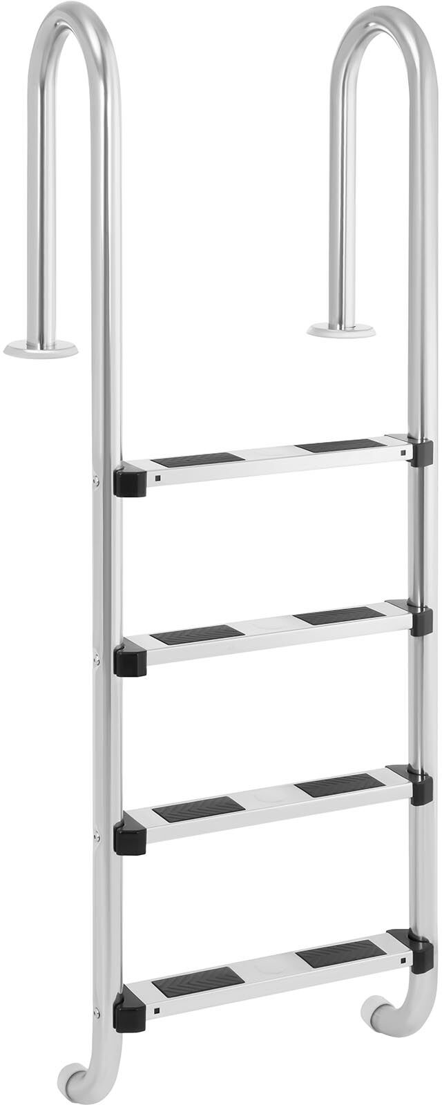 Uniprodo Escada de piscina - 4 degraus - aço inoxidável - 1570 mm UNI_POOL_LADDER_1570