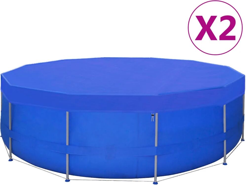 vidaXL Coberturas de piscina redondas 2 pcs PE 540 cm 90 g/m²