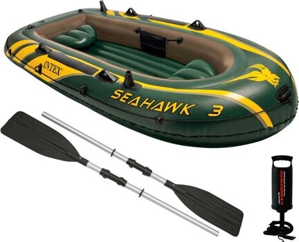 Intex Barco Insuflável com Remos Seahawk 3 (295x137x43cm)