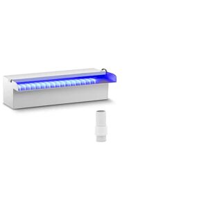 Uniprodo Vattenfall till pool - 30 cm - LED-belysning - Blå / vit - Öppet vattenutlopp