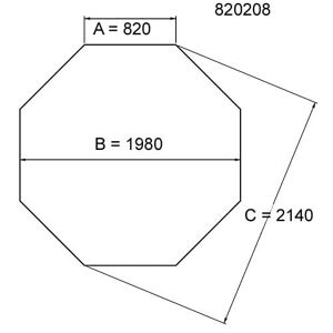 Kuben Spalock Oktagon Grått Diameter 214 Cm
