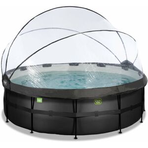 EXIT TOYS Exit Black Leather pool ø427x122cm with sand filter pump and dome - black