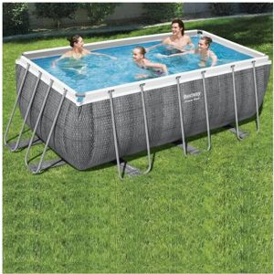 Bestway 13ft 6 x 6ft 7 x 48in Power Steel Rectangular Pool Set