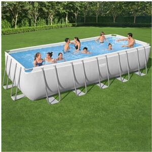 Bestway 21ft x 9ft x 52in Power Steel Rectangular Pool Set