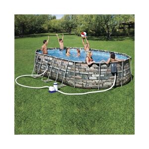 Bestway 20ft x 12ft x 48in Power Steel Comfort JET Series Oval Pool Set