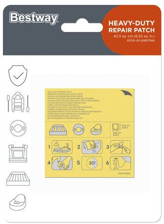 Bestway Repair Patch Heavy Duty Adhesive Inflatable Pool Fix 2.5x2.5"