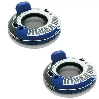 Intex River Run Inflatable Floating Water Tube Raft for Lake/Pool/River (2 Pack), Multicolor