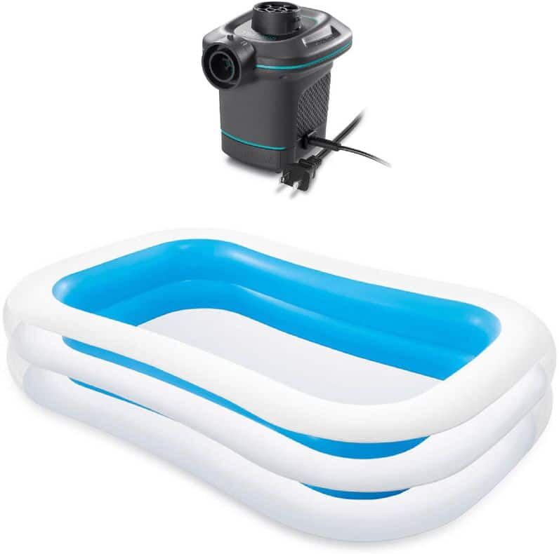 Intex Swim Center 198 Gal. Family Swimming Pool & 120V Electric Air Pump