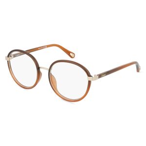 Kering Eyewear Chloé CH0033O Unisex-Brille inkl. Gläser Vollrand Oval Metall-Gestell 51mm/18mm/140mm, braun