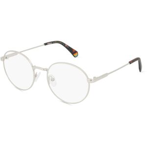 Safilo Polaroid PLD D449 Unisex-Brille inkl. Gläser Vollrand Rund Metall-Gestell 51mm/19mm/145mm, silber