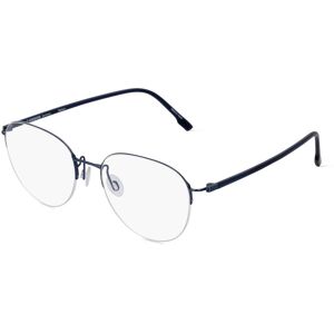 De Rigo Rodenstock 7140 Unisex-Brille inkl. Gläser Halbrand Rund Metall-Gestell 52mm/18mm/140mm, blau